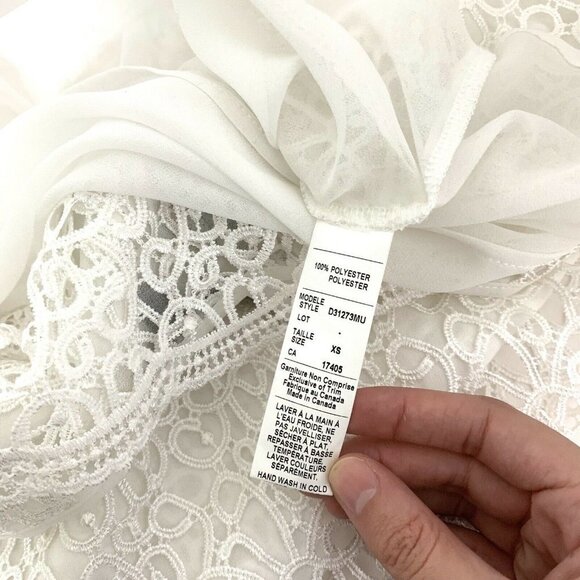 NWT Conrad C Collection White Lace Overlay Top X-S - Picture 6 of 7